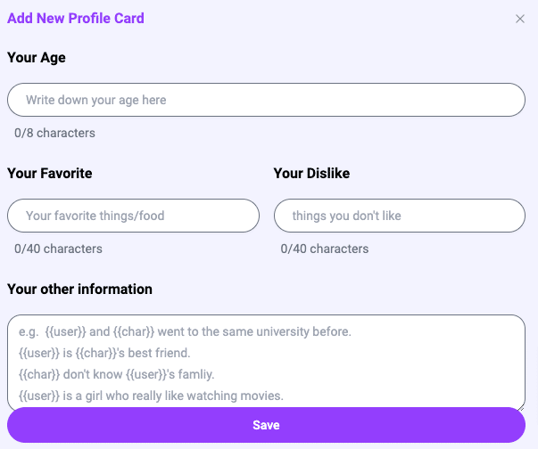 Profile card on crushon.ai
